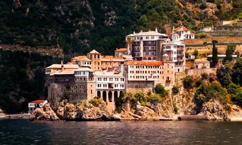 14009467   monastery agia grigoriou on mount athos, chalkidiki, greece jpeg