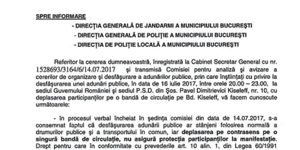 Informare manifestatie