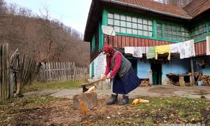 Maria batrana de 93 de ani care crapa lemne  FOTO Daniel Guță  ADEVĂRUL (8) jpg