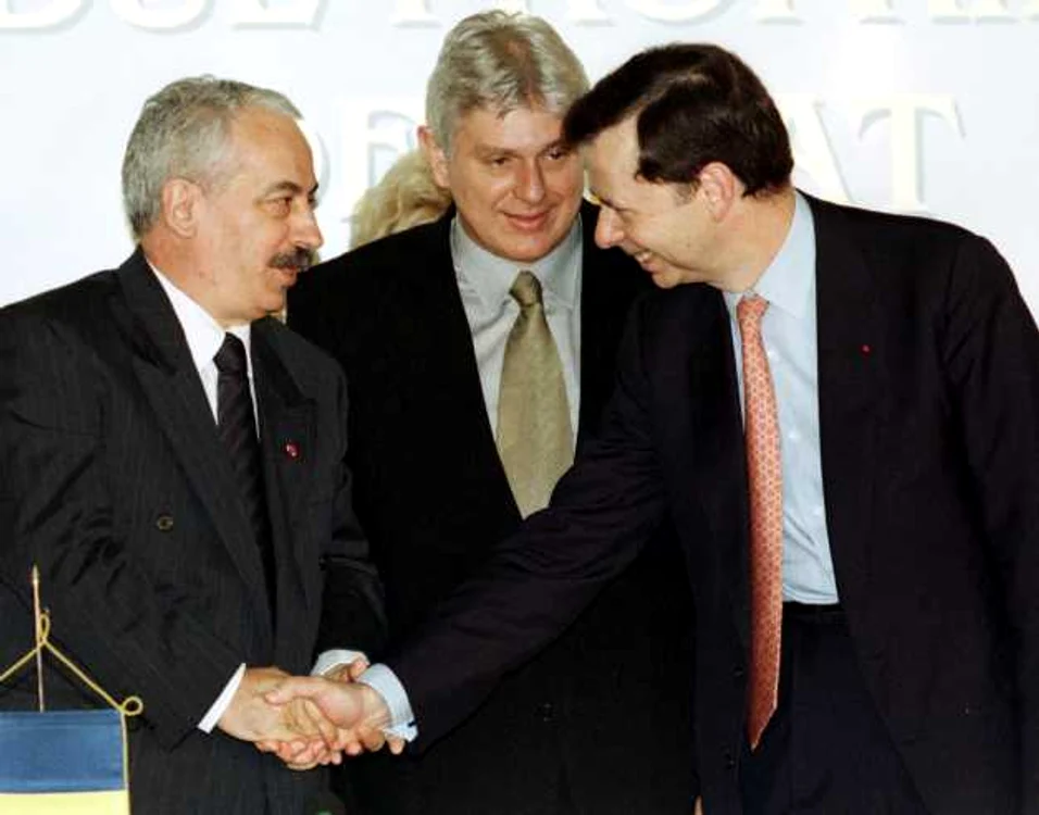Radu Vasile Louis Schweitzer Radu Sârbu 1990 FOTO AP