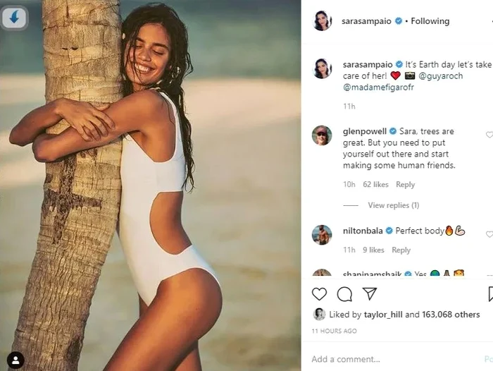 Fotomodelul portughez Sara Sampaio, 28 de ani, iubește natura