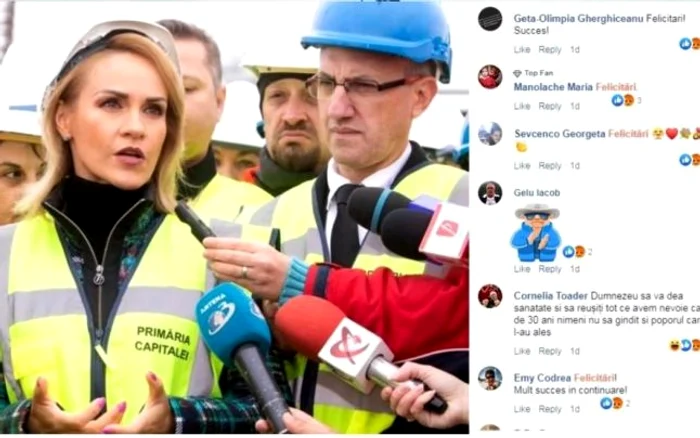 Captură de ecran de pe pagina de Facebook a Gabrielei Firea (via Libertatea.ro)