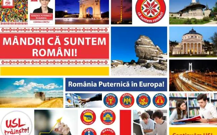 Conceptele PSD-UNPR-PC la europarlamentare: "Mândri că suntem români", "România puternică în Europa" şi "USL trăieşte!"