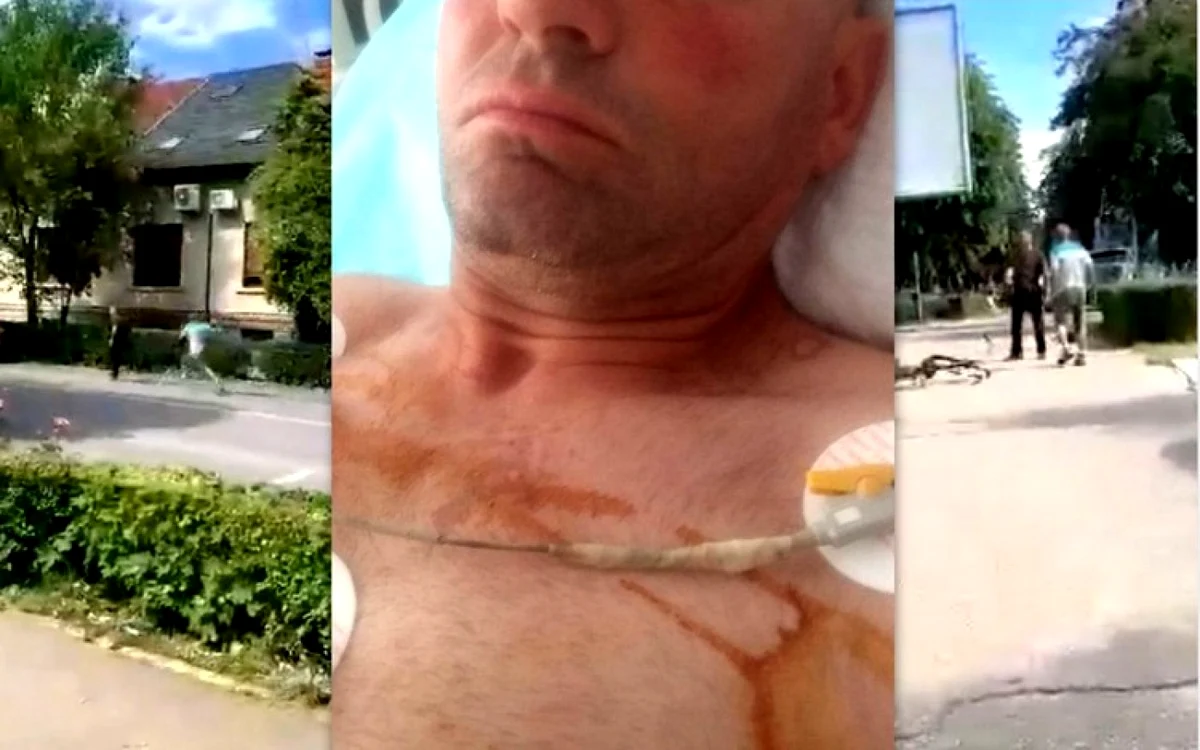 Imaginile din timpul atacului cu cuţitul au fost publicate pe reţelele sociale.