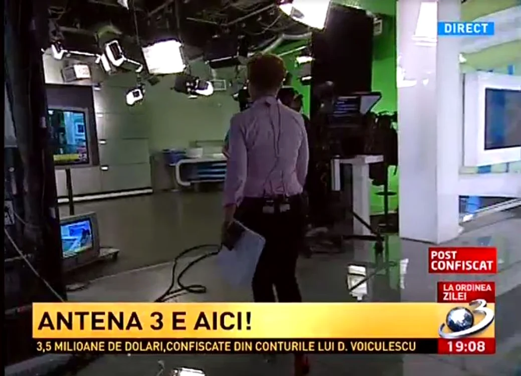 Imagini din sediul confiscat al Antenei 3