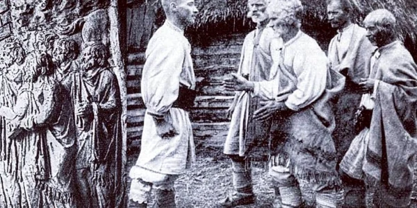scena de pe columna lui traian si fotografie cu romanii din lunca cernii 1912