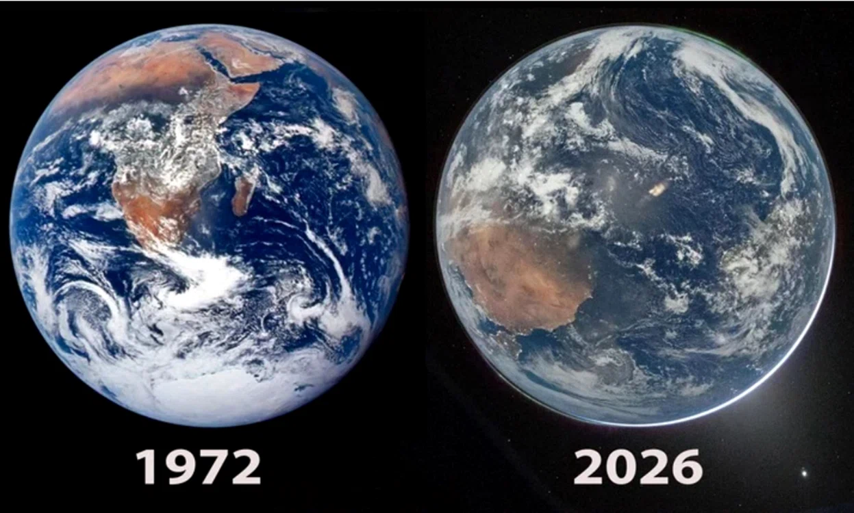 Pământul fotografiat din spațiu la distanță de 54 de ani. Foto: X/@NASA