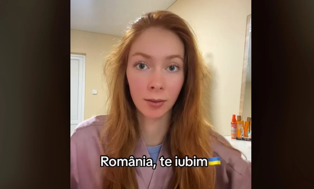 Mesajul unei tinere din Ucraina pentru români Foto: Captură video TikTok
