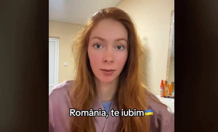 Mesajul unei tinere din Ucraina pentru români Foto: Captură video TikTok