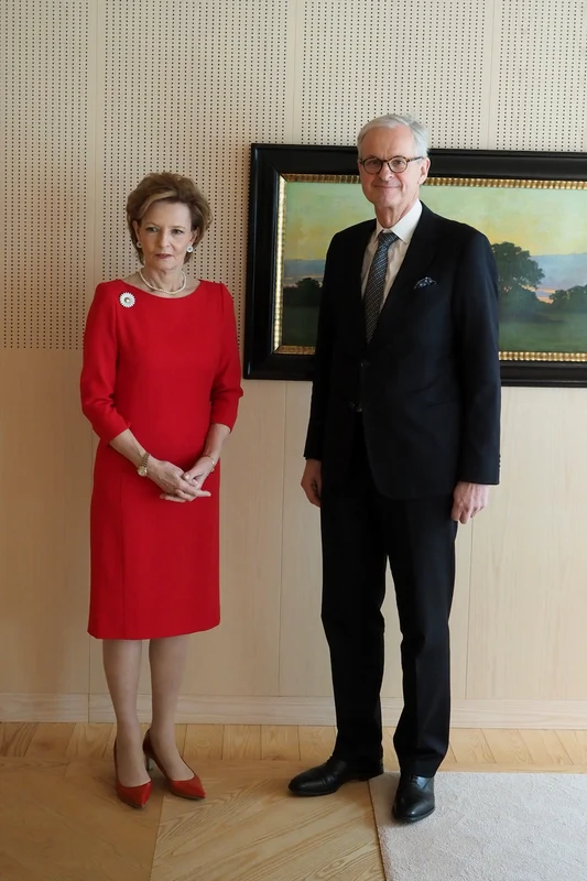 Majestatea Sa Margareta în rochie etui, 2023 Stockholm. FOTO: Sebastian Olarul, AGERPRES/Casa Majestății Sale
