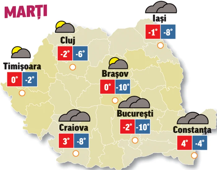 Prognoza meteo 5 ianuarie ne anunță că temepraturile sunt în ușoară creștere