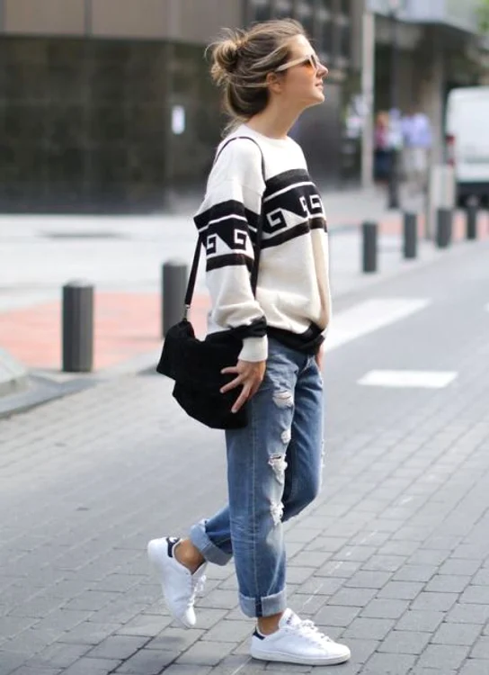 With printed loose sweater white sneakers and black bag jpg jpeg