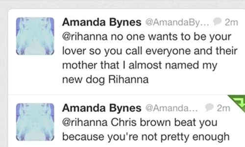 Amanda Bynes a atacat o pe Rihanna pe Twitter (twitter) jpeg