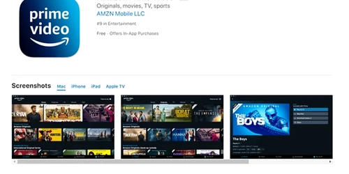 Aplicatie Amazon Prime Video pentru MacOS