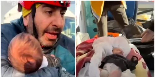 Bebeluș de două luni, salvat de sub ruine în Turcia, la 128 de ore de la cutremur VIDEO