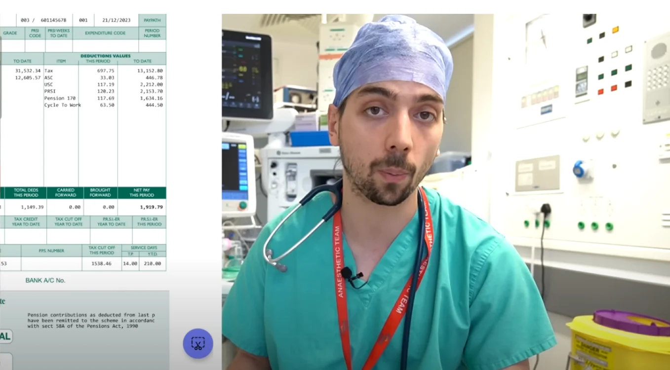 Paul Oargă şi-a făcut public fluturaşul de salariu ca medic în Irlanda, foto captură video you tube