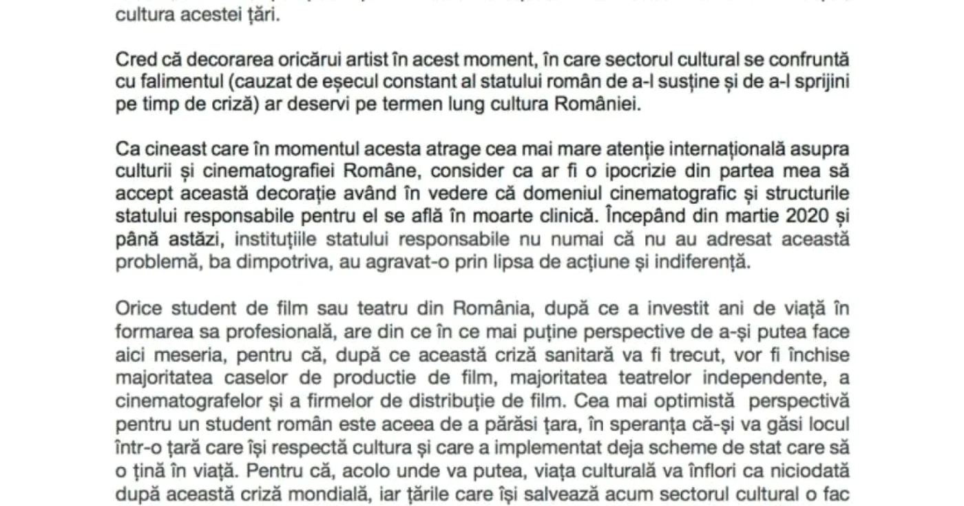 scrisoare Alexander Nanau