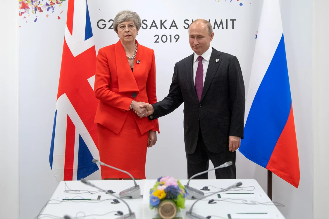 Theresa May și Vladimir Putin la summit-ul G20