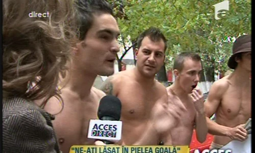 Protest în pielea goală, captură video Antena 1 jpeg