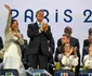 Klaus Iohannis și Carmen Iohannis, lângă Maia Sandu la ceremonia de deschidere a Jocurilor Olimpice de la Paris. FOTO: Cristian Nistor, COSR