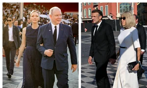 Macron și Prinții de Monaco colaj jpg
