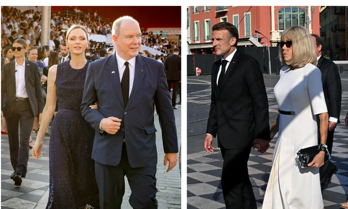Macron și Prinții de Monaco colaj  jpg
