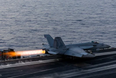 Avion F/A-18E Super Hornet pe portavionul USS Harry S. Truman FOTO Profimedia 