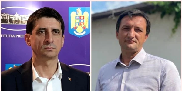 Viceprimarul Liviu Miroşeanu (stânga) şi administratorul public