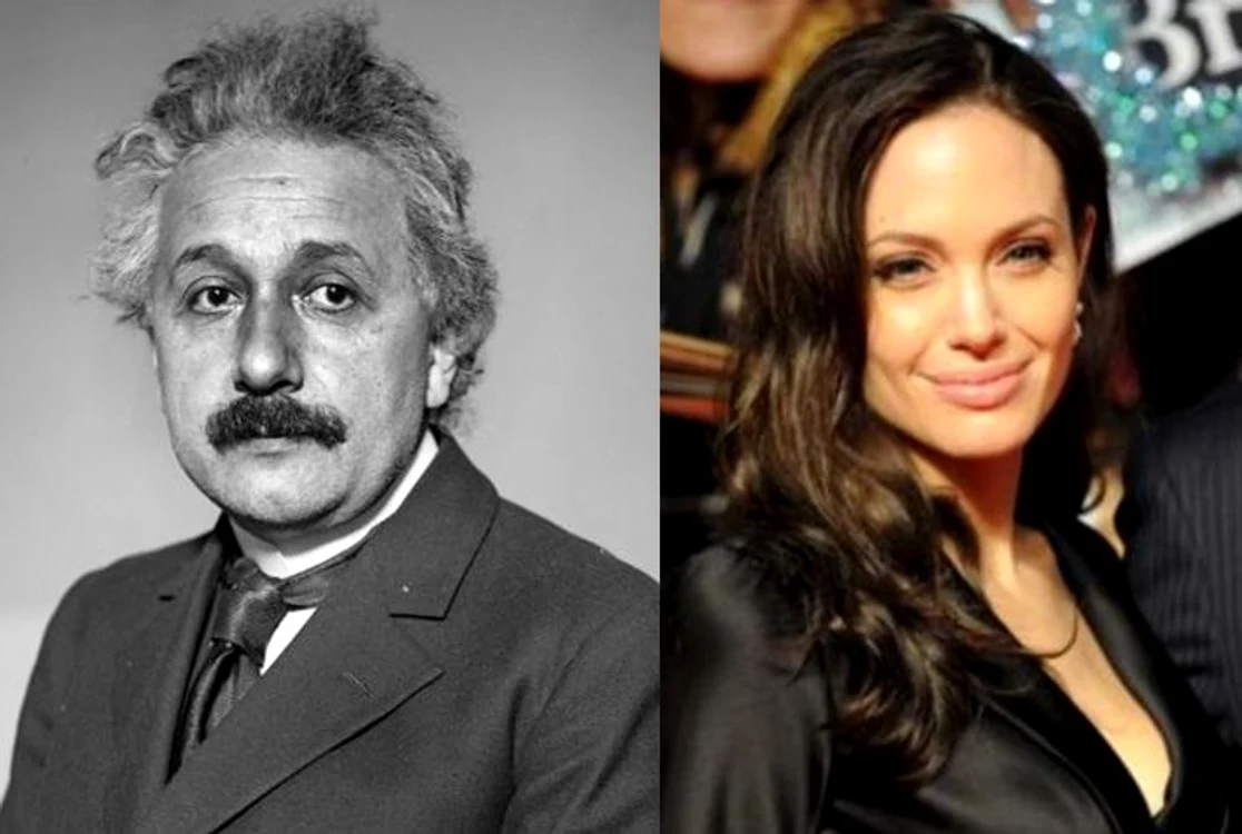 Albert Einstein şi Angelina Jolie