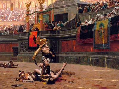 „Pollice Verso”, pictură de Jean-Léon Gérôme (© Phoenix Art Museum / Wikimedia Commons)