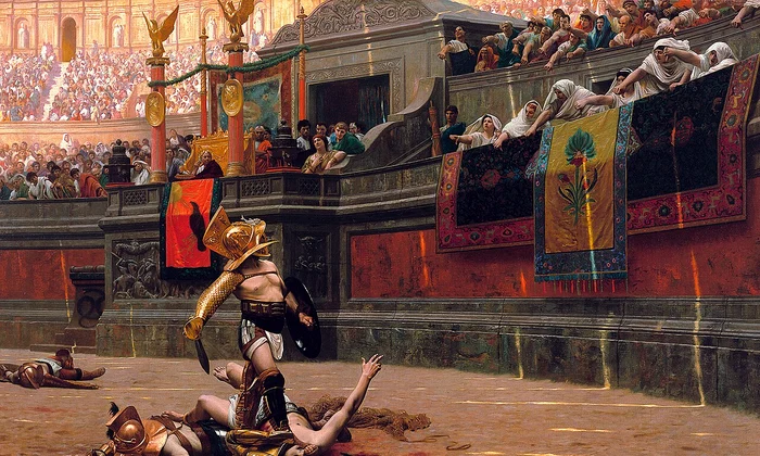 „Pollice Verso”, pictură de Jean-Léon Gérôme (© Phoenix Art Museum / Wikimedia Commons)