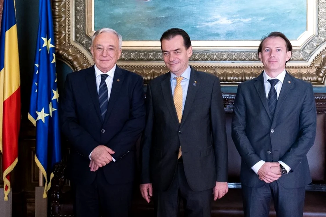 Mugur Isărescu, Ludovic Orban şi Florin Cîţu FOTO gov.ro