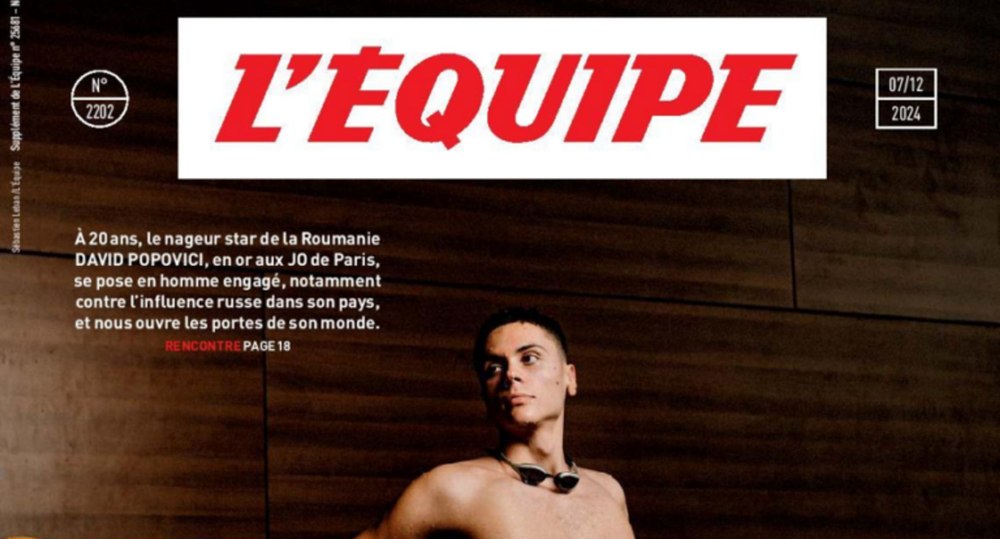 David Popovici, pe coperta revistei L’Equipe: campionul care luptă cu influența Rusiei în România