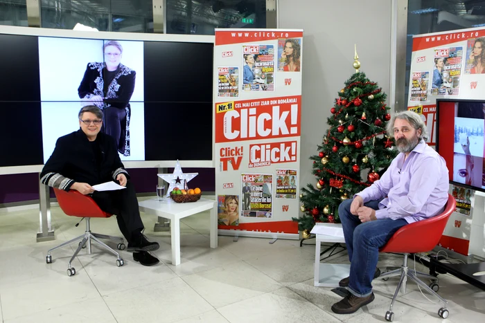 Paul Surugiu-Fuego, alături de moderatorul emisiunii, Alexandru Catalan. Artistul ne-a vizitat și în decembrie 2018