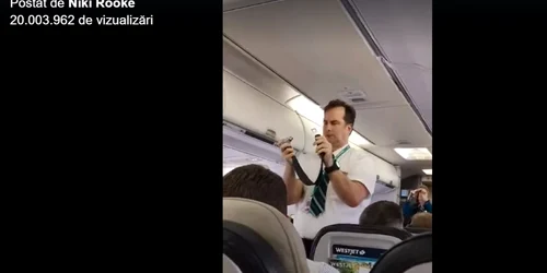 Instrucţiuni de zbor prezentate într-un mod hilar de către cei de la WestJet Foto captură video