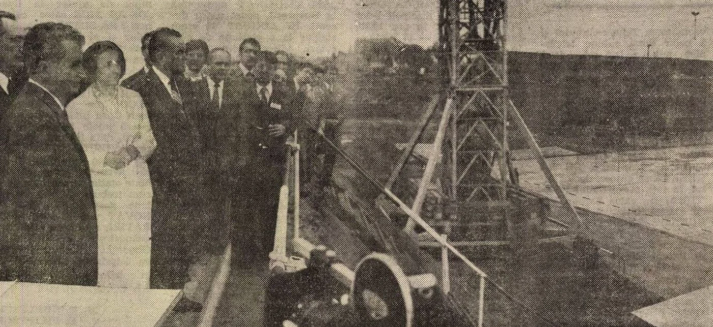 Ceaușescu, pe șantierul Casei Poporului. Foto: Scânteia. 1984