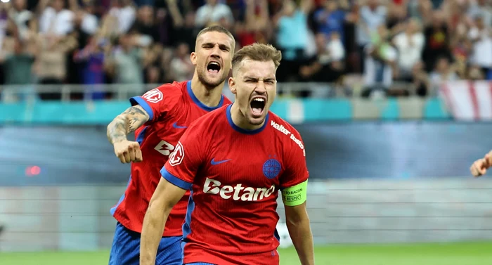 Darius Olaru și Daniel Bîrligea au dus FCSB în faza finală a Europa League. Foto Facebook FCSB