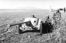 Soldați germani folosind un tun antitanc PaK 38 (© Bundesarchiv Bild 101I-549-0743-13A)