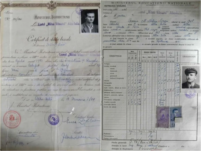 Diplome eliberate de Liceul „Mihai Viteazul” din Alba Iulia FOTO Arhivele Naționale Alba