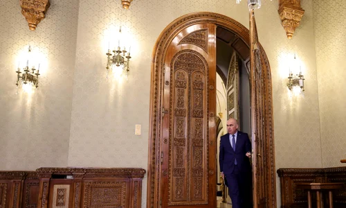 Conferință de presă organizată de președintele interimar Ilie Bolojan la Palatul Cotroceni, în București. FOTO Inquam Photos / Octav Ganea 