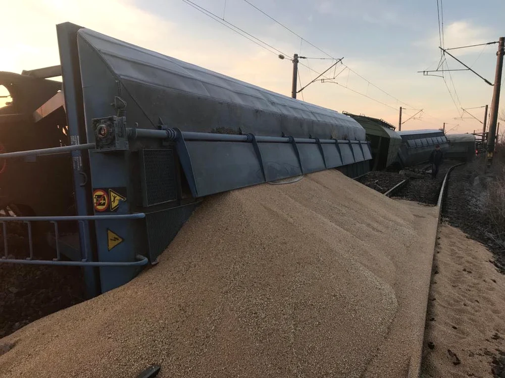 Un tren de marfă a deraiat la Craiova FOTO Arhivă Adevărul
