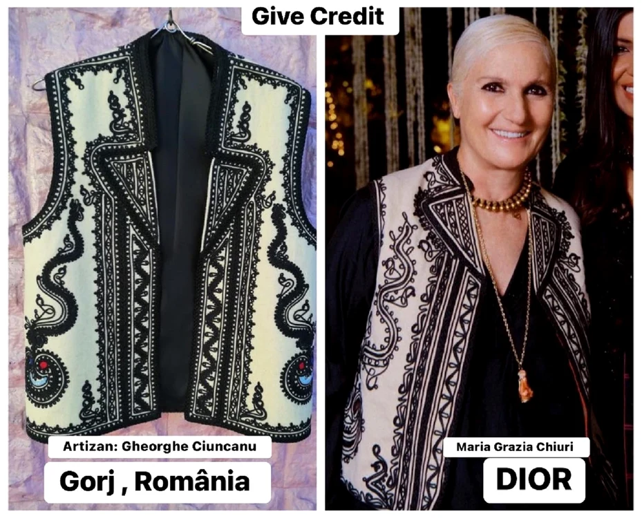 Maria Grazia Chiuri de la Dior și colecția sa de cojoace românești Sursă La blouse roumaine