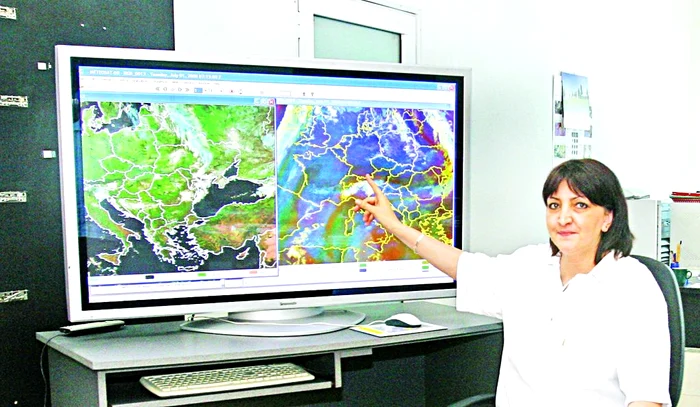Meteorologul Teodora  Cumpănaşu ne arată  curentul de aer polar  care vine peste România