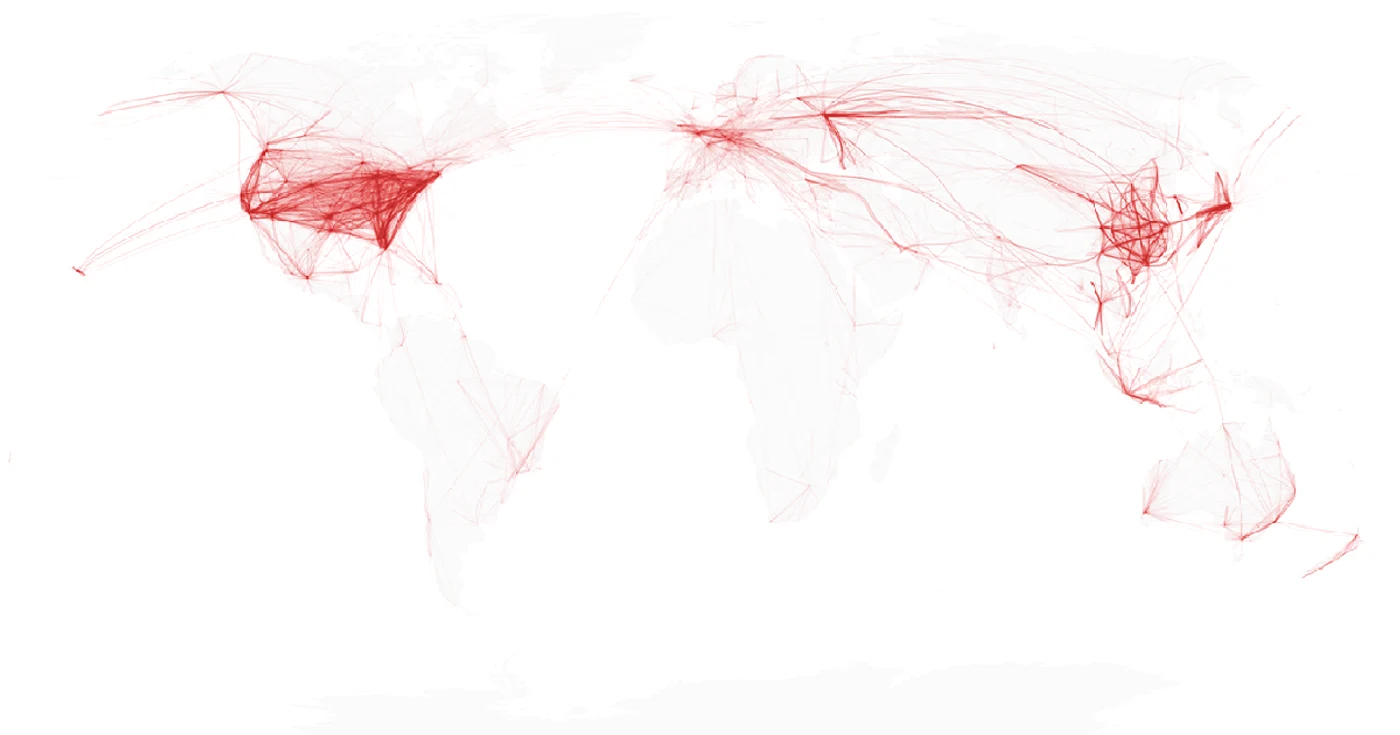 trafic aerian evolutie coronavirus
