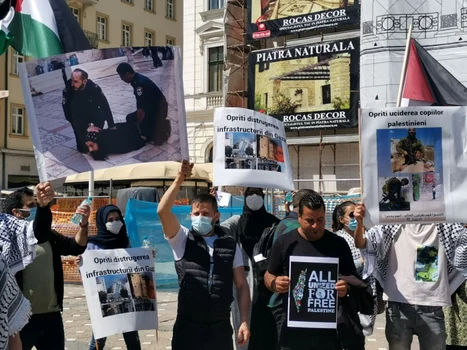 Miting pro Palestina de la Timişoara FOTO Ş.Both