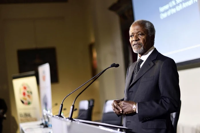 Kofi Annan la un summit din 2017 al Organizaţiei Mondiale a Sănătăţii Foto: EPA/EFE/Arhivă