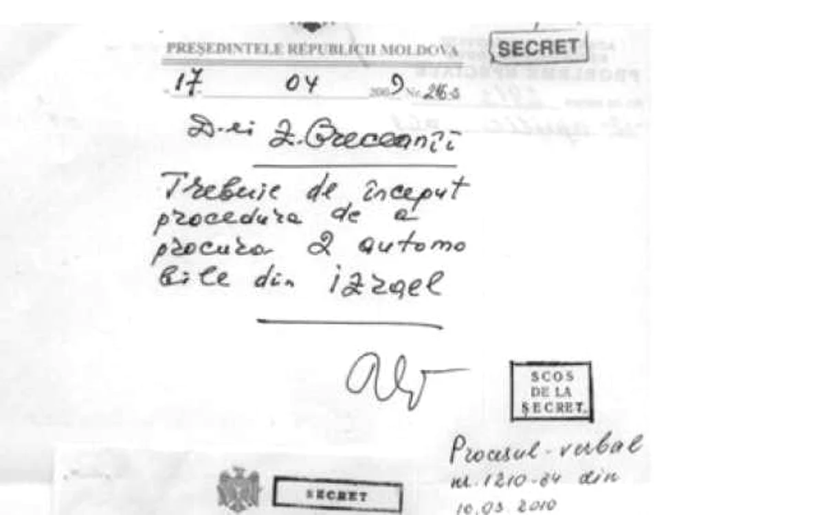 Documentul secret din aprilie 2009