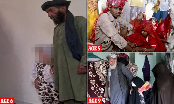 Fete suficient de mici pentru a fi la grădiniță, căsătorite cu bărbați mai în vârstă FOTO: X
