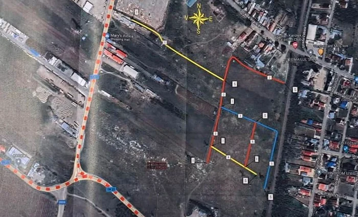 Schița din satelit a terenului