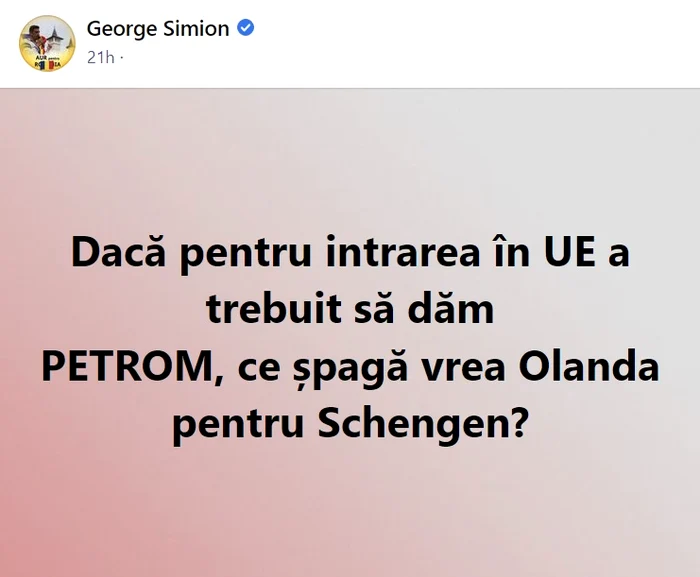 Părerea lui George Simion despre Olanda FOTO Captură